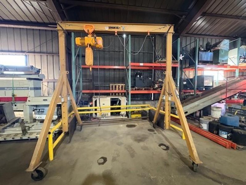 2 TON SPANCO MOBILE GANTRY CRANE WITH 2TON HARRINGTON HOIST STOCK# 4133