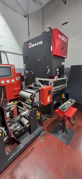 60 Ton Amada TPL60 SI Stamping Press, 2004 – Minster Uncoiler/Feeder