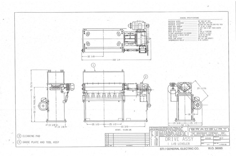 52" x .030" BRADBURY 5 HI 17 ROLL PRECISION LEVELER: STOCK 22669