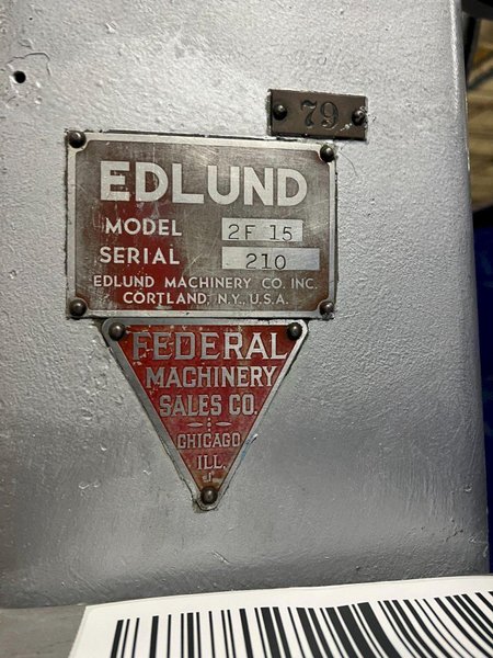 EDLUND 2F15 DRILL PRESS 30″ SINGLE SPINDLE USED