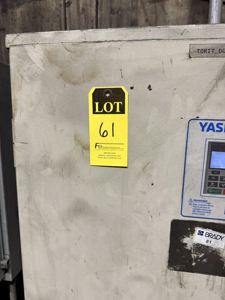 Torit Donaldson RF model 276 round pulse dust collector s/n 14252385 rated at 20,000 cfm, with Max-pe 100 hp motor with Yaskawa soft start, Chicago blower and pulse blower and controls