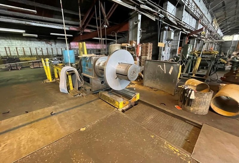 54" X 6.00" X 30,000# PRODUCTION MACHINERY SLITTING LINE WITH BANDING LINE STOCK# 3165