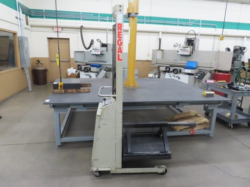 Regal Model RBP66 Electric Lift Table, 1000 LB CAP W Shop Made Hook Hoist- Auction Item