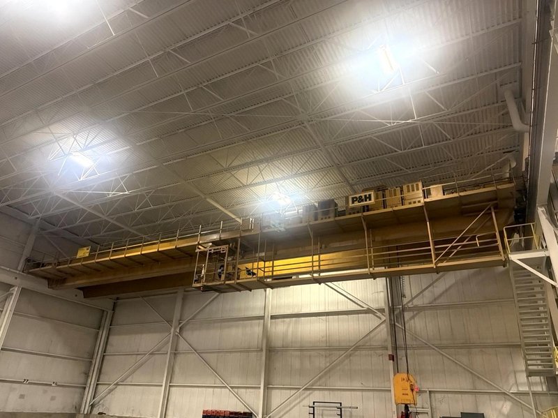 40 TON P&amp;H HARNISCHFEGER OVERHEAD DOUBLE GIRDER BRIDGE CRANE. STOCK # 1085926