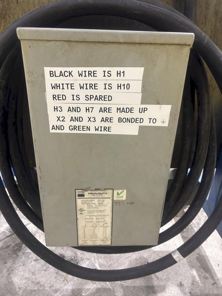 10 KVA EGS TRANSFORMER &amp; POWER DISTRIBUTION PANEL: STOCK #22784