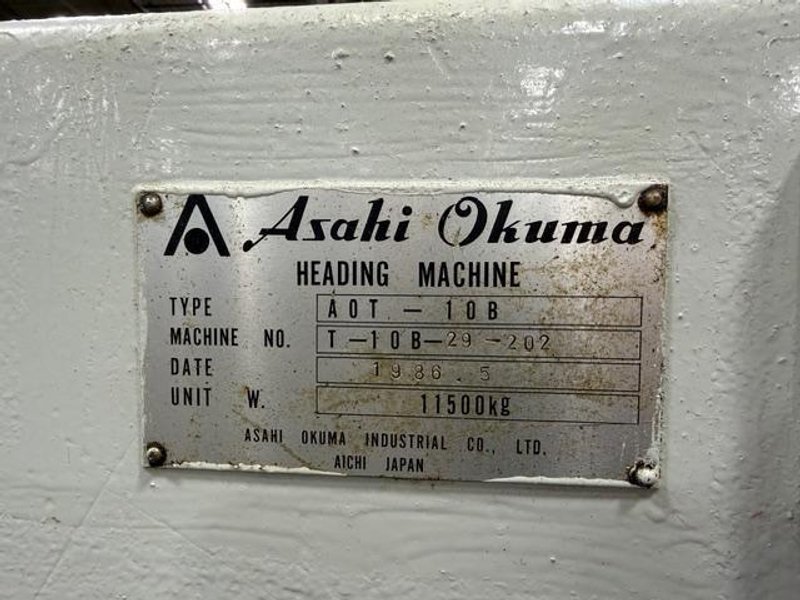3/8" Asahi Sunac Model AOT 10B 2 Die 2 Blow Cold Header