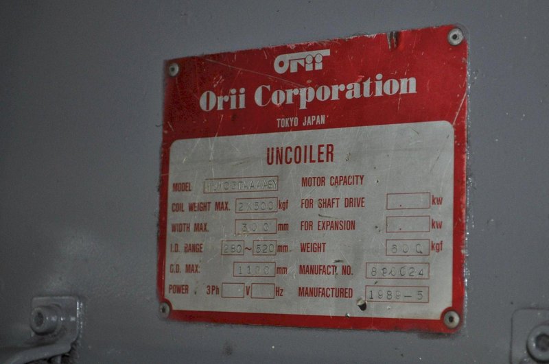 1200 LB X 12" Orii Uncoiler