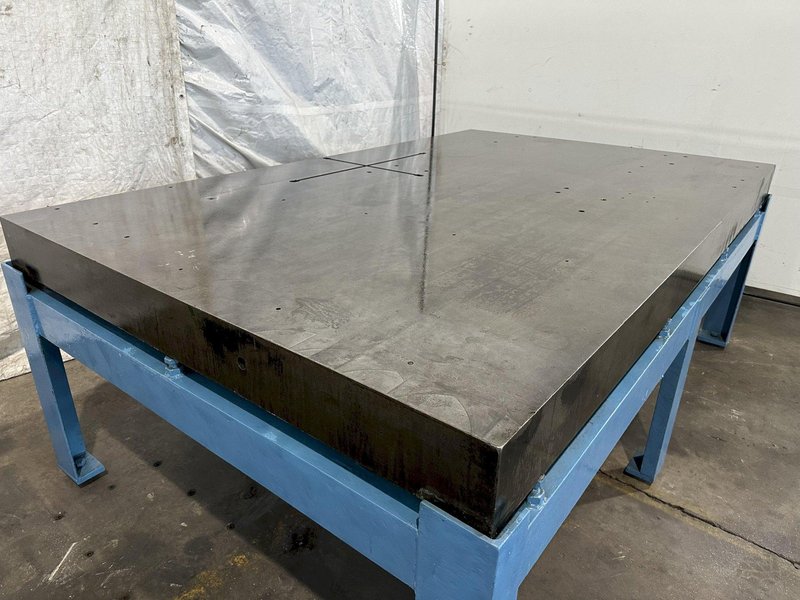 60" X 96" CAST IRON SURFACE PLATE W/ STAND. STOCK # 0850523.