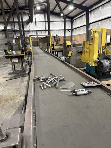 36" x approx. 80' flat belt conveyor with drive