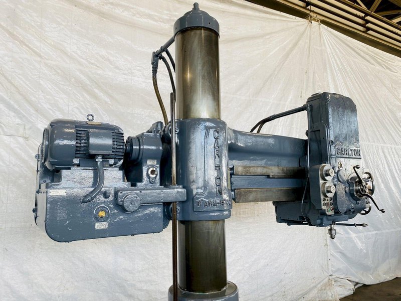 6' X 15" CARLTON 3A RADIAL ARM DRILL. STOCK # 0844121