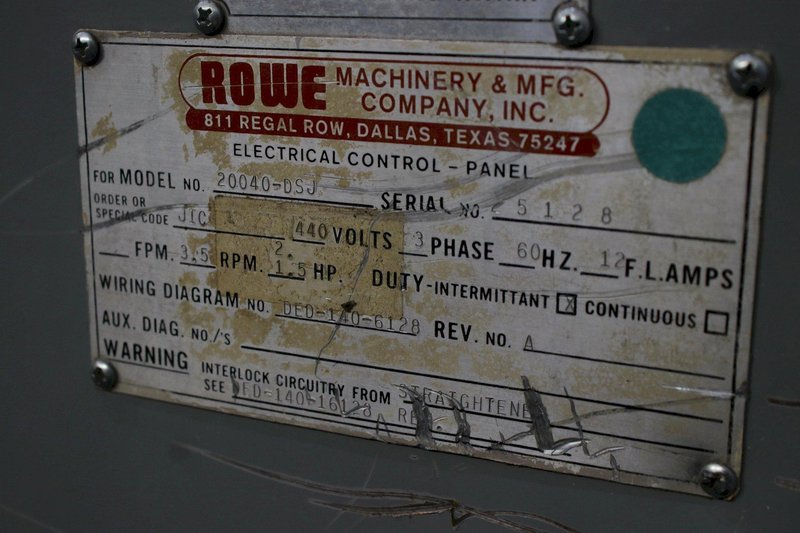 20,000 LBS X 40" ROWE MODEL 20040DSJ  COIL REEL &amp; COIL CAR: STOCK #75382