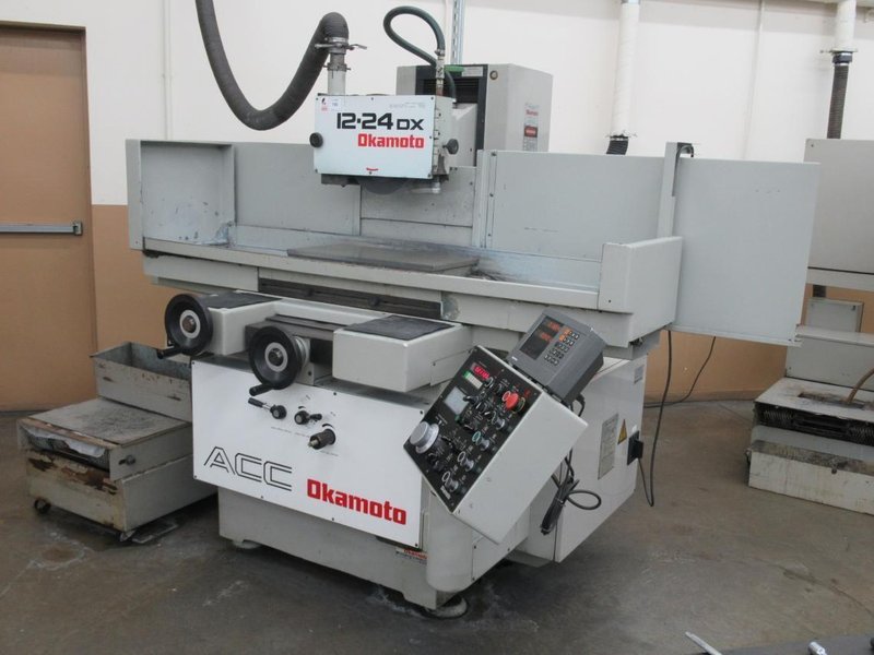 Okamoto ACC 12.24DX 3-Axis Hydraulic Surface Grinder with Incremental Down Feed, Heidenhain DRO for Cross Feed, 12"x24" Chuck, Coolant System with Paper Filtration- Auction Item