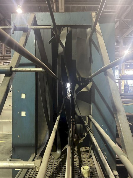 24" X 50" DUNNAGE WASH SYSTEMS 3-STAGE STAINLESS STEEL PASS THRU CONVEYOR TOTE / PALLET WASHER: STOCK #14892