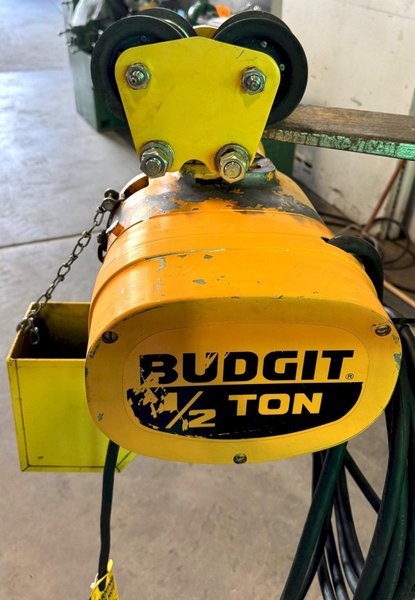 1/2 Ton Budgit Electric Chain Hoist, 16 FPM, Trolley, 1 Phase