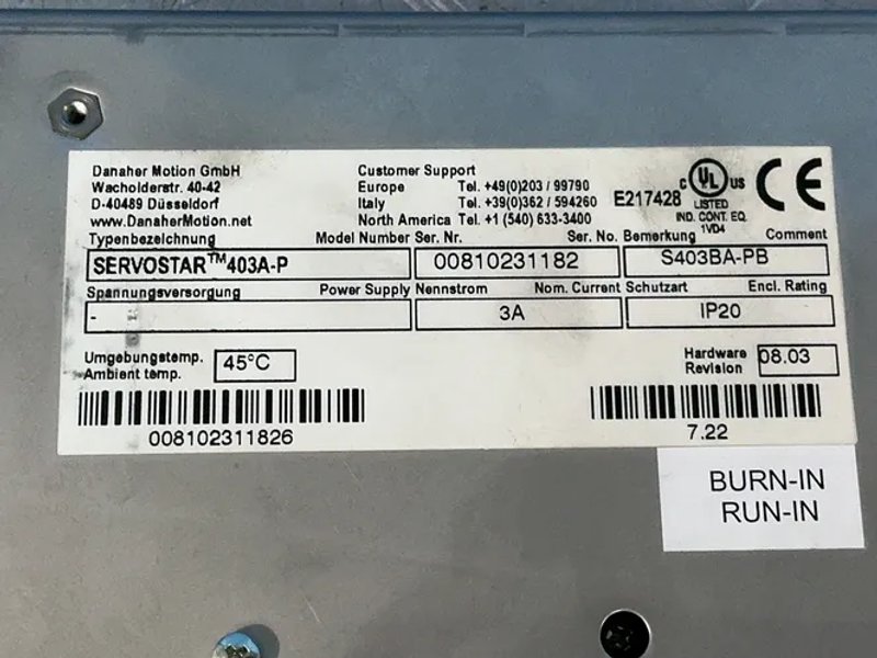 Kollmorgen  3 Amps Servostar - 403a-p