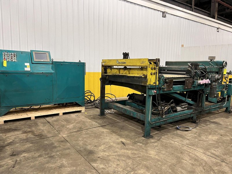 60" x 16 GAUGE IOWA PRECISION MODEL #GAF60-6 COIL SLEAR (SLITTING &amp; CUT-TO-LENGTH) LINE, WITH UNCOILERS &amp; SIDE PUNCHING / NOTCHING: YOBRO #24552