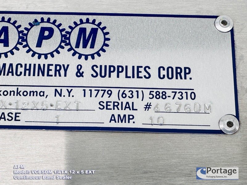 APM VCBSDM-1/4TX 12 x 5EXT  ||  Continuous Horizontal Band Sealer