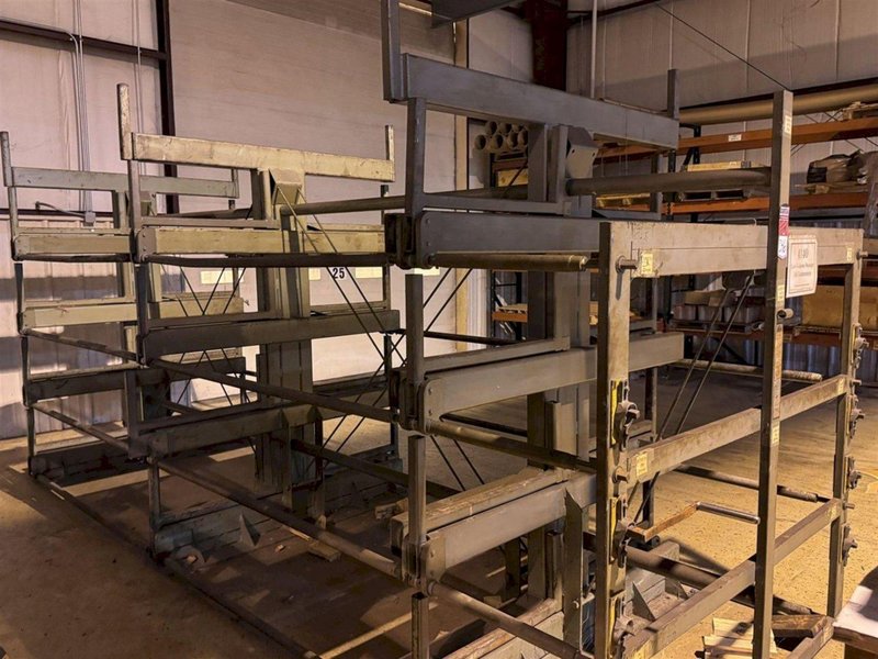 STEEL STORAGE SYSTEM 4T-3G-30X12R-20' RETRACTABLE ARM STOCK RACK. STOCK # 1109925
