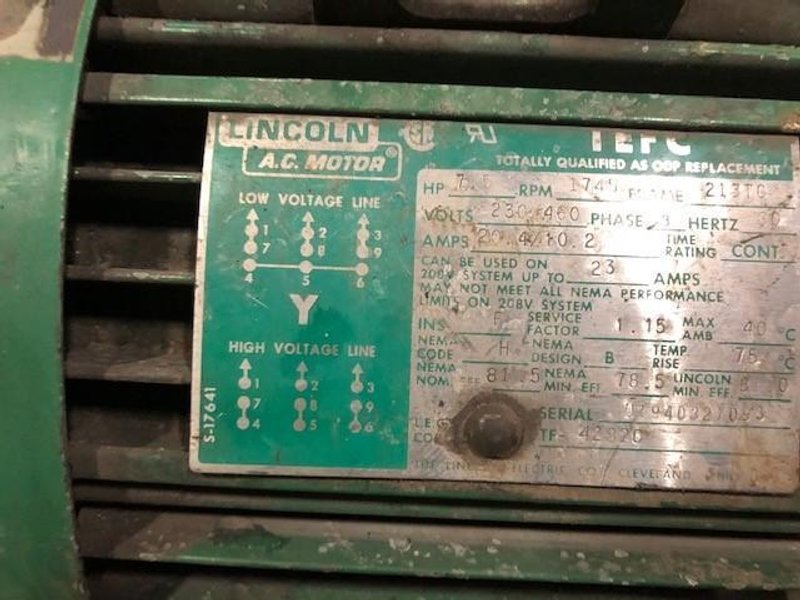 7.5 HP LINCOLN HYDRAULIC POWER UNIT STOCK # 2900