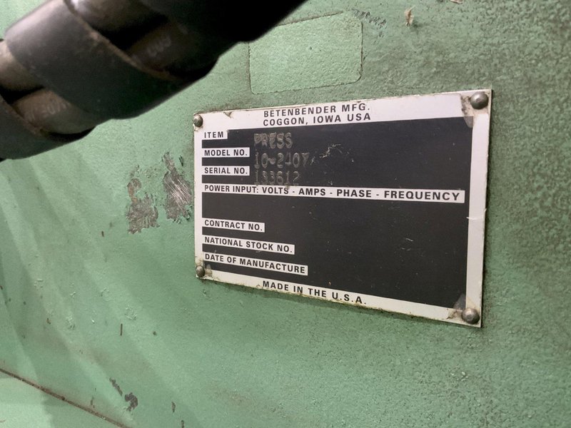 240 TON X 10' BETENBENDER HYDRAULIC PRESS BRAKE: STOCK #80837