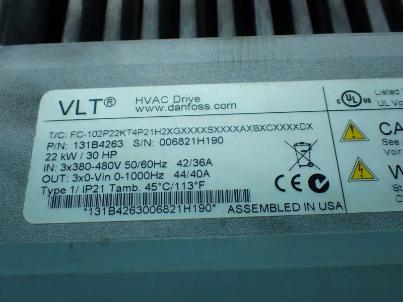 Danfoss 30hp Vlt Hvac Drive Unit - 131b4263