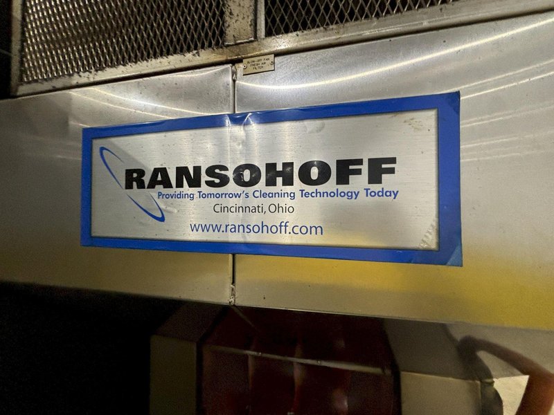 24" W X 11" H RANSOHOFF 3-STAGE STAINLESS STEEL PASS THROUGH BELT CONVEYOR PARTS WASHER, 2003, ELECTRIC HEAT: STOCK #22020