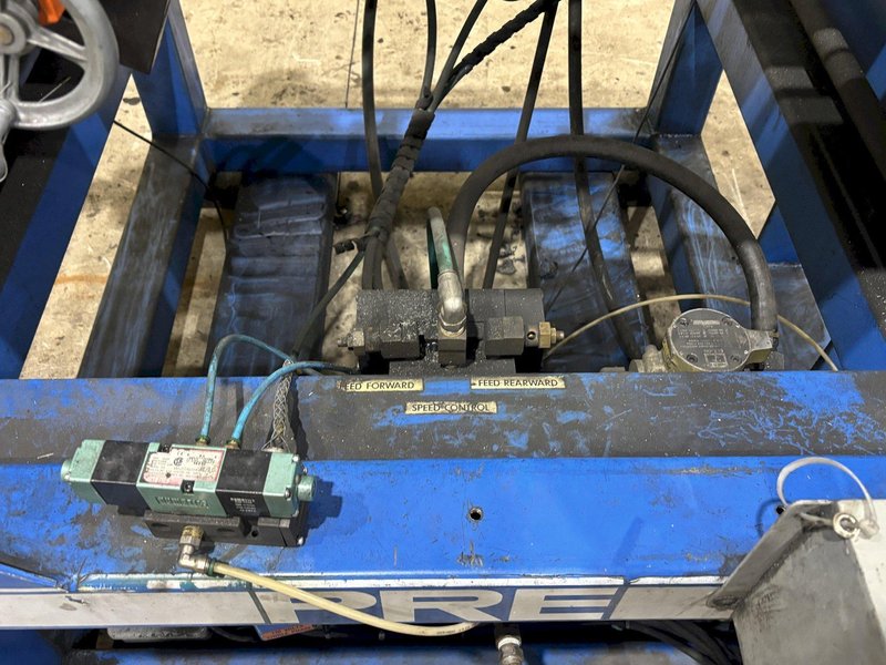 12" W X 18" STROKE PRESS ROOM EQUIPMENT PRE PNEUMATIC COIL STRAIGHTENER &amp; AIR FEEDER : STOCK #23254