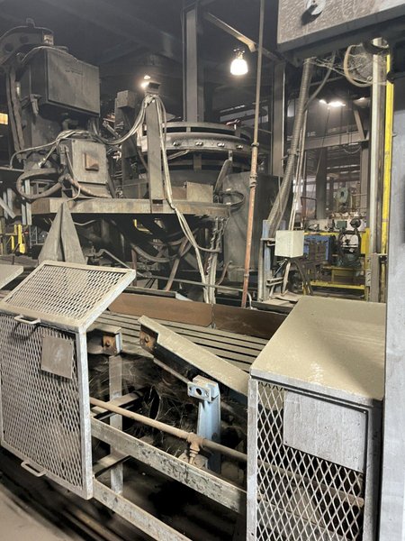 Inductotherm power melt 5 ton pressure pour furnace with power supply and controls and visipour system, water and hydraulic systems