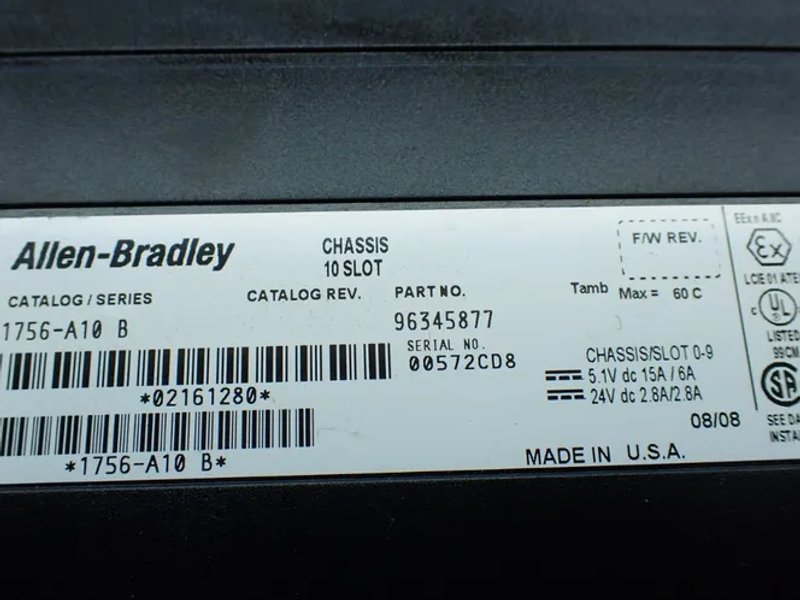 Allen-bradley 10 Slot Chassis W/processor And I/o Modules - 1756-a10