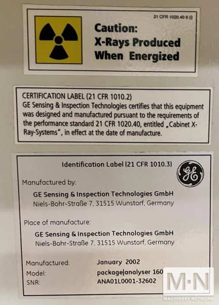 GE Phoenix Package Analyser 160, 2002