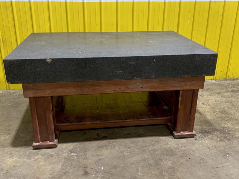 6' X 4' X 8.5" BLACK GRANITE PRECISION LAYOUT SURFACE PLATE WITH STAND: STOCK 16236