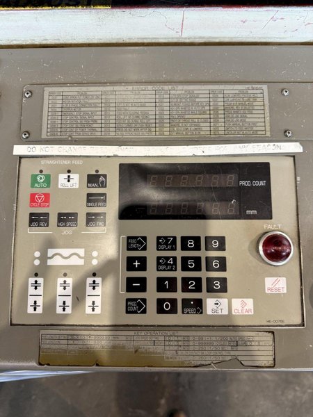 3,300 LB x 5.9" x .06" ORII SERVO FEEDLINE W/ DUAL UNCOILER. STOCK # 0130125.