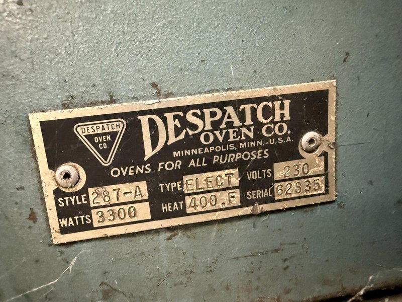 MODEL 287-A DESPATCH OVEN. STOCK #1007725
