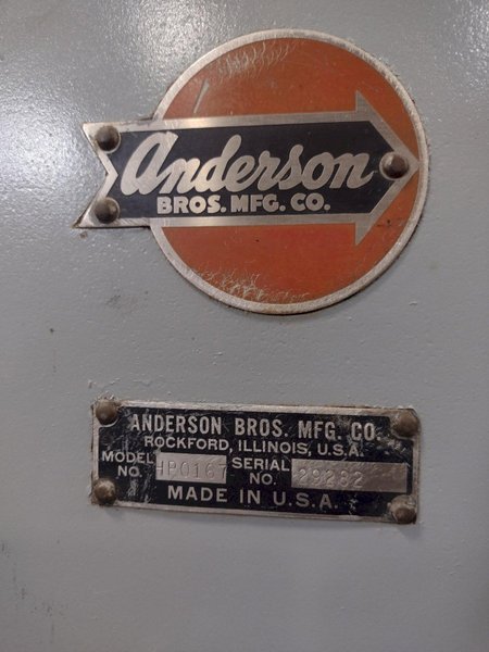 12 TON ANDERSON MODEL #HP0167 HYDRAULIC STRAIGHTENING PRESS: STOCK 17379