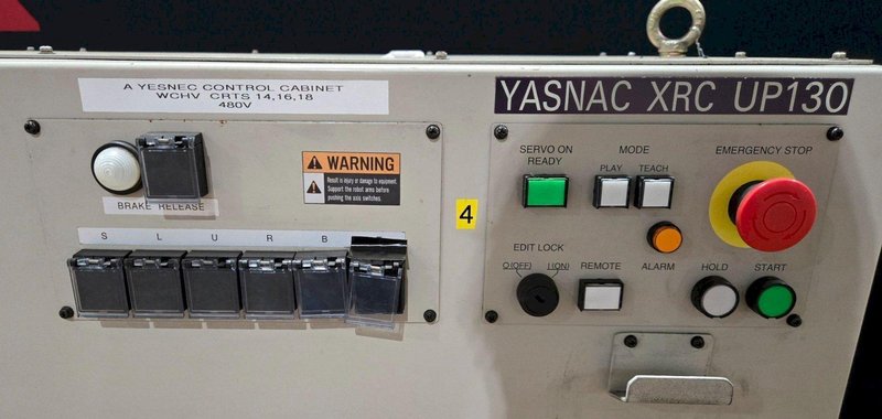 YASKAWA MOTOMAN UP130-RB00 INDUSTRIAL ROBOT ARM AND CONTROL CABINET USED