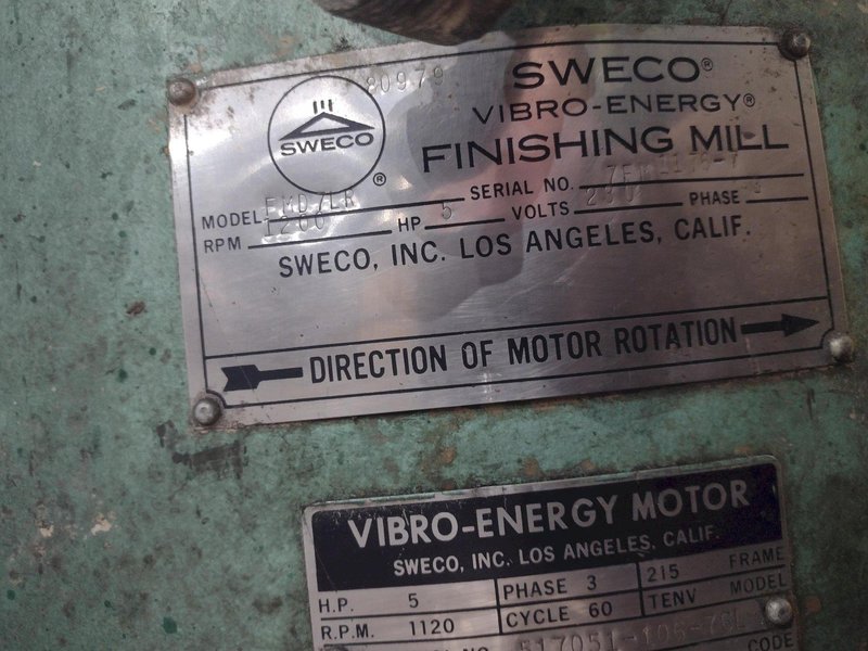 7 CUBIC FOOT X 48" SWECO MODEL #FMD7LR VIBRATORY BOWL PARTS FINISHER: STOCK #23140