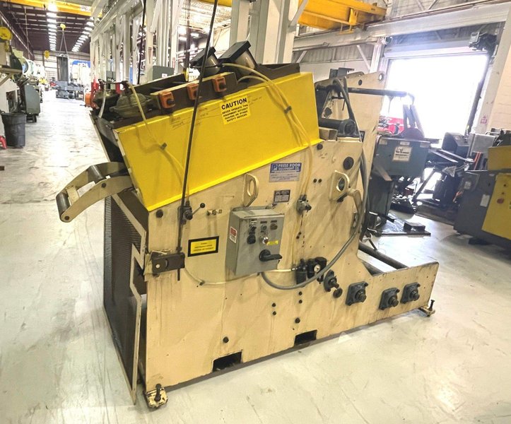 10,000 lbs. x 24" Wide Mecon Model# 100CCS24 Coil Cradle Straightener For Sale, Year 1992