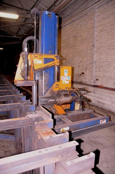 USED OCEAN AVENGER SINGLE SPINDLE CNC BEAM DRILL LINE WITH 40' OF CONVEYOR, Year: 2006