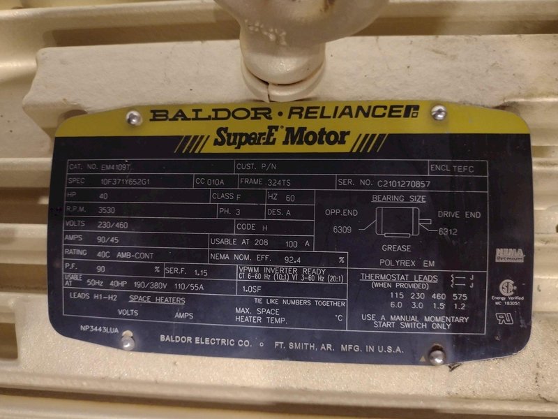 40 HP BLOWER MOTOR: STOCK #20479