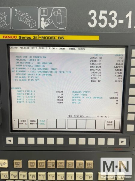 Chiron FZ12 FX CNC 5-Axis High Speed Plus Vertical Machining Center, 2015