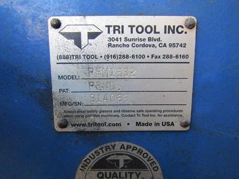 16" - 32" TRITOOL INC. MDL. #PFM1632 PIPEMASTER BEVELING MACHINE