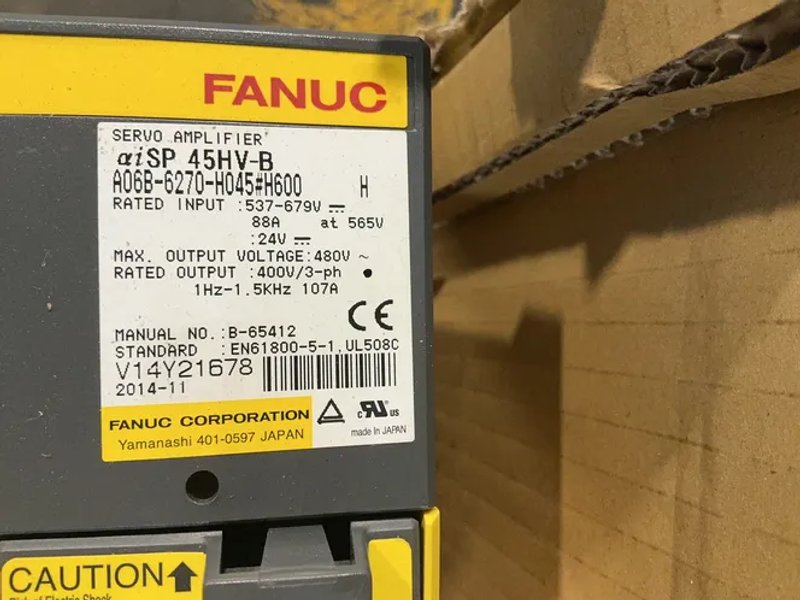 Fanuc Servo Amplifier - Aisp 45hv-b / A06b-6270-h045#h600