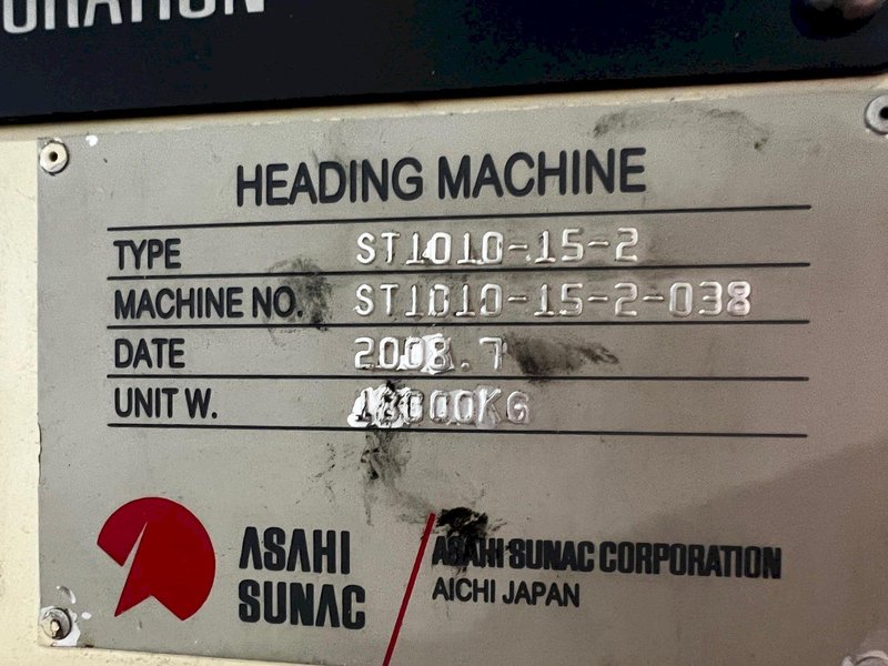 Asahi Sunac Model ST-1010 Two Die Two Blow Header