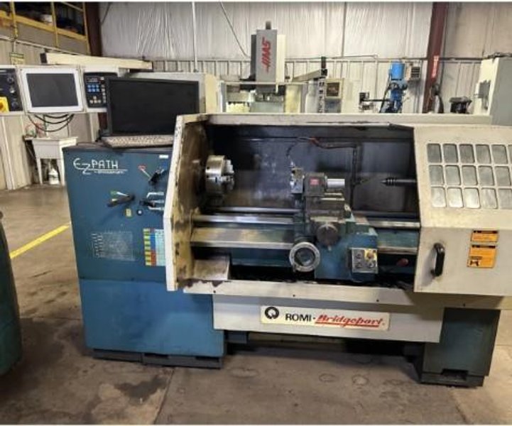 16.5" X 40" BRIDGEPORT ROMI EZ PATH CNC LATHE. STOCK # 0116526