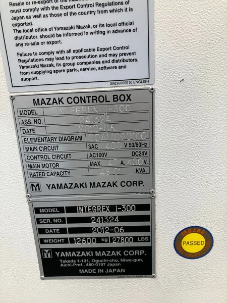 2012 MAZAK INTEGREX J300 | Turning Centers