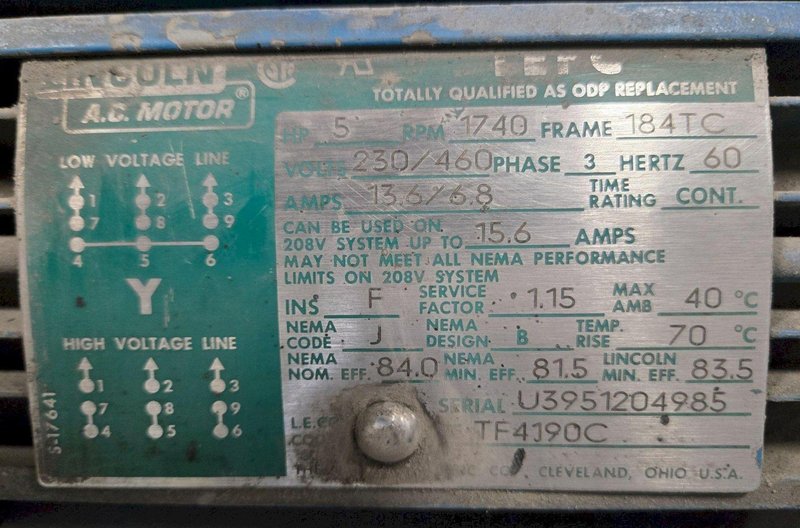 NACHI HPU HYDRAULIC POWER UNIT 7.92 GPM 5 HP 230/460V  USED