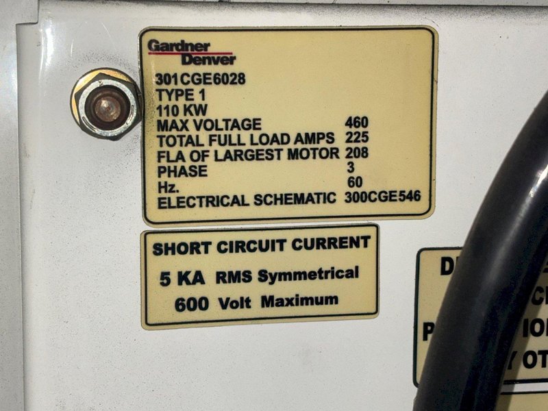 150 HP GARDNER DENVER ROTARY SCREW WATER COOLED AIR COMPRESSOR: STOCK #23414