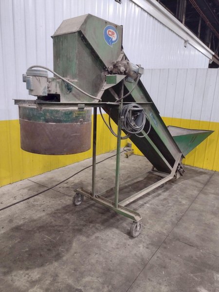 96" CP MFG MODEL #GC-100 "GLASSHOPPER" PORTABLE INCLINED CONVEYOR &amp; GLASS CRUSHER: YOBRO #24416