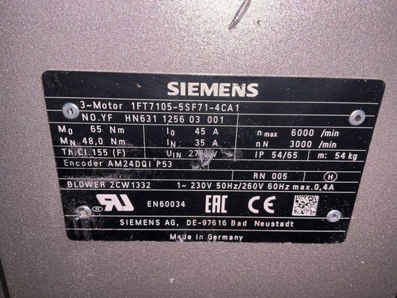 Siemens  Servo Motor  - 1ft7105-5sf71-4ca1