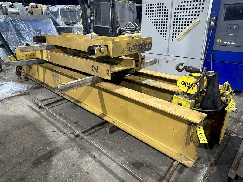 2 TON X 12' GORBEL WALL MOUNTED JIB CRANE W/ 2 TON YALE POWERED HOIST: STOCK #19135